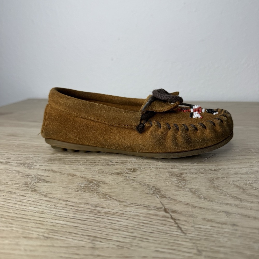Minnetonka Thunderbird Beaded Mocassin Loafers Toddler Little Kid Size 12 - Picture 6 of 11